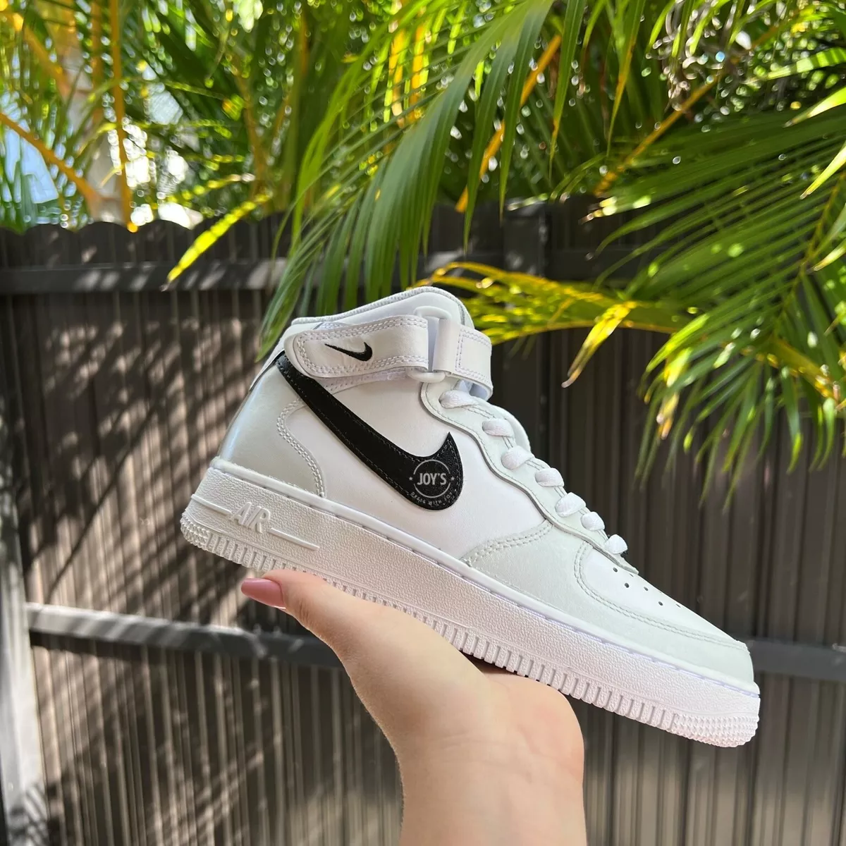 Custom Air Force 1 Mid Light Grey and Black 