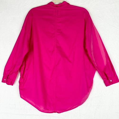 A Shirt Thing Diego Cotton Long Sleeve Popover Top Size M/L Pink FLAW - Picture 2 of 7