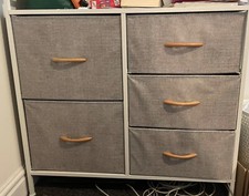 151 Yaheetech Chest of Drawers, Fabric Storage Wardrobe Cabinet with 5 Easy Pull