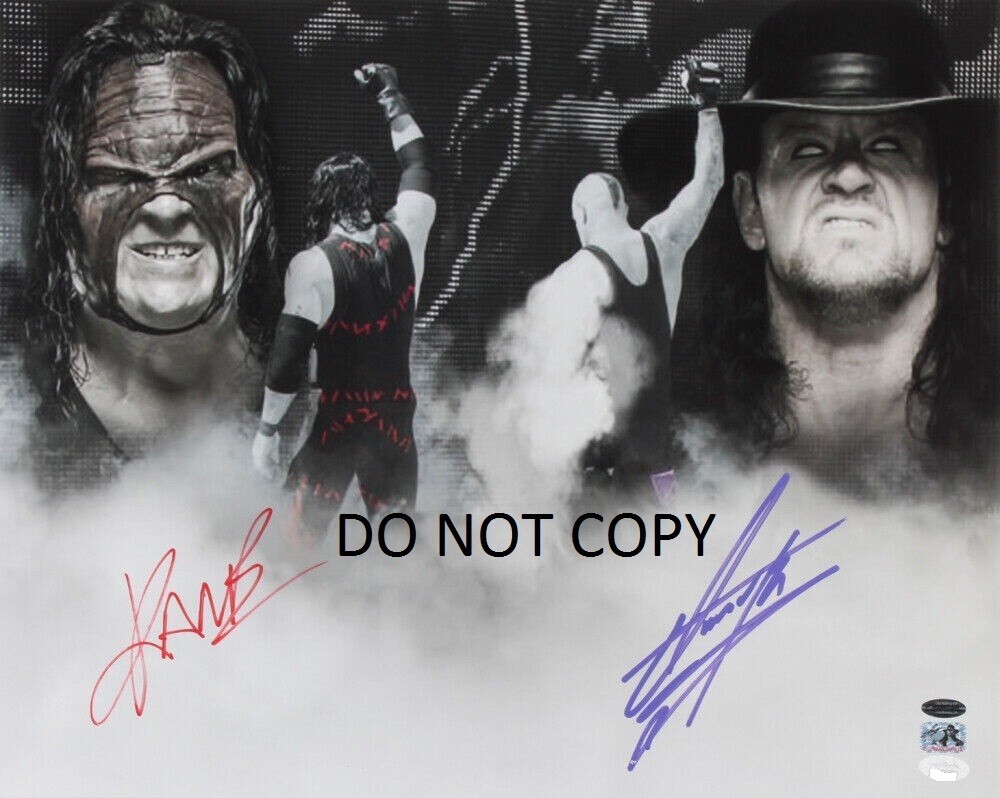 KANE & THE UNDERTAKER - WWE Autographed 8x10 Signed reprint Photo