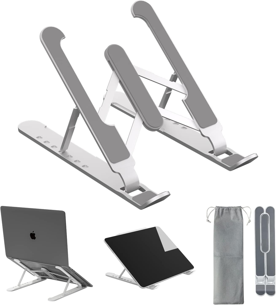 Laptop Stand, Aluminum Alloy Computer Stand, Ergonomic Adjustable Laptop Riser E
