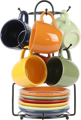 Color Café 13 Piece Assorted Color Stoneware Mug