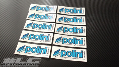 Aufkleber Polini 10stk 12x4cm Aufkleber Sticker für Roller Mofa ATV Moped Quad