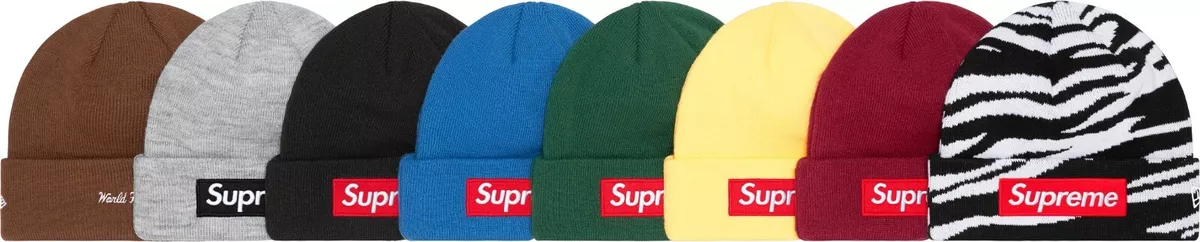 World Building MMXXII Knit Box Logo Beanie Hat (Hi-Vis Yellow