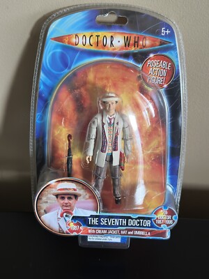 DOCTOR WHO THE SEVENTH 7TH  DOCTOR WITH CREAM JACKET, HAT & UMBRELLA FIGURE EXC