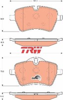 Trw GDB1712 Bremsbelagsatz FüR Scheibenbremse Bremsbelagsatz BremsbeläGe