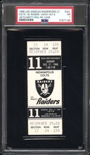 vintage PSA 7 - JIM PLUNKETT & RAY GUY FINAL GAME 1986 COLTS RAIDERS FULL TICKET