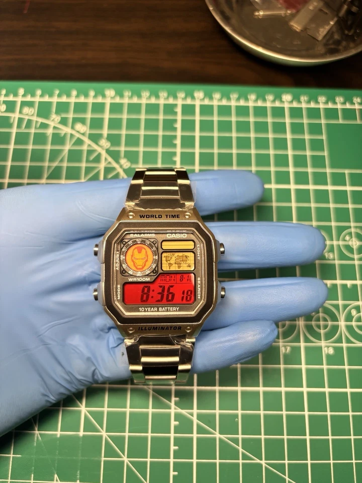 «Железный человек» | 🔴🟠| Специальный CASIO AE-1200WHD-1A | Royale | металлический часы MOD - Изображение 3 из 4