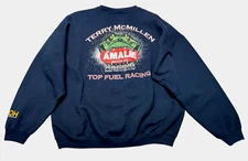 Terry McMillen Amalie Oil NHRA Drag Racing Men's 2XL Black Sweatshirt