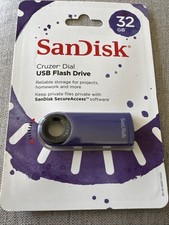 Purple SANDISK Cruzer Dial 32GB USB FLASH DRIVE Storage Transfer Memory USB 2.0