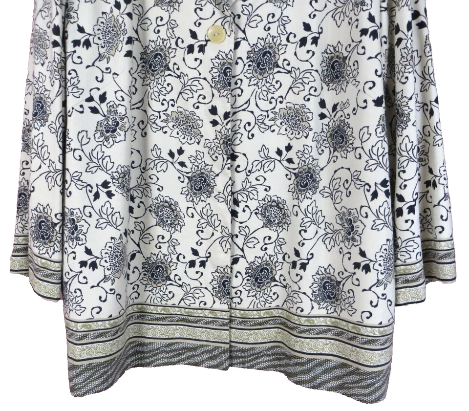 TB06338- Chaqueta Larga de Seda para Mujer ELISABETH By LIZ CLAIBORNE Manga 3/4 Talla 18 Foto 4 de 4