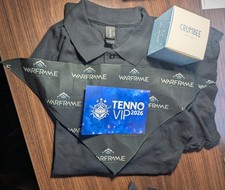 PAX East 2026 Tenno VIP Warframe Promo Swag  Polo M Shirt Code Cloth Vacuum