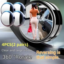 4 PCS Blind Spot Mirror Auto 360° Wide Angle Convex Rear Side View Car Truck SUV
