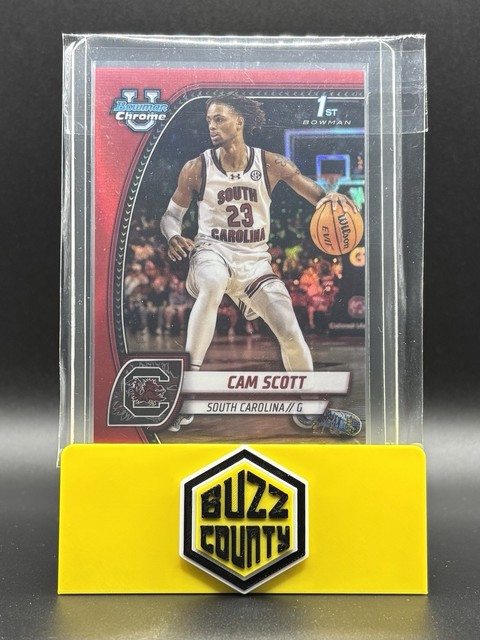 2024-25 Bowman University Chrome Cam Scott - Red /5 - Gamecocks SSP