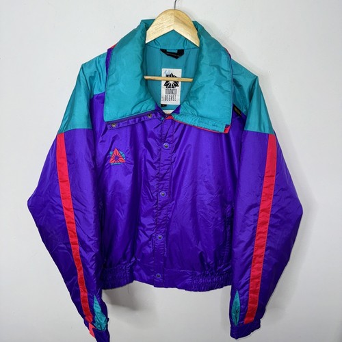 Vintage Advanced Degree Gore Tex Ski Jacket Neon Men L 90s Purple Bomber