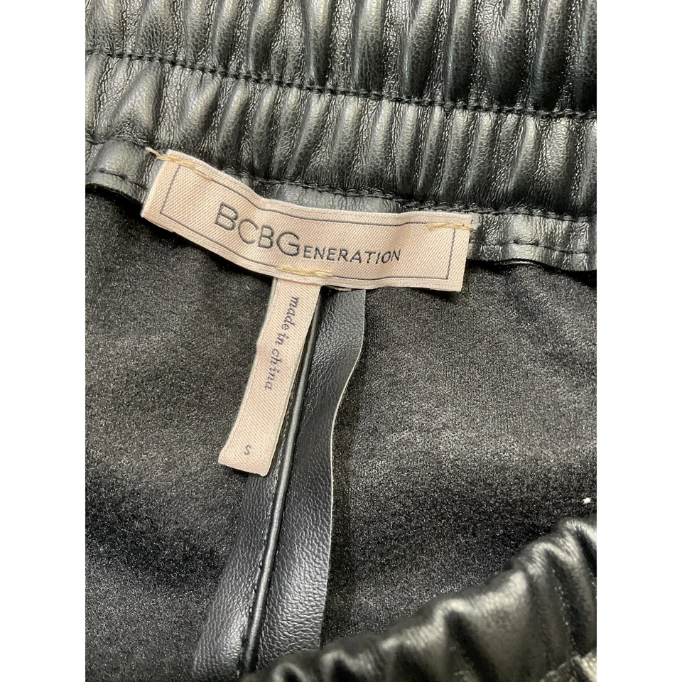Bcbgeneration Black Faux Leather Jogger Size S - Image 4 of 4