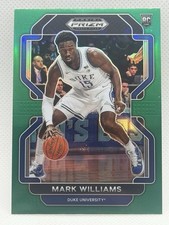 Panini Prizm Draft Picks Mark Williams Green Prizm Rookie #62 Duke Blue Devils