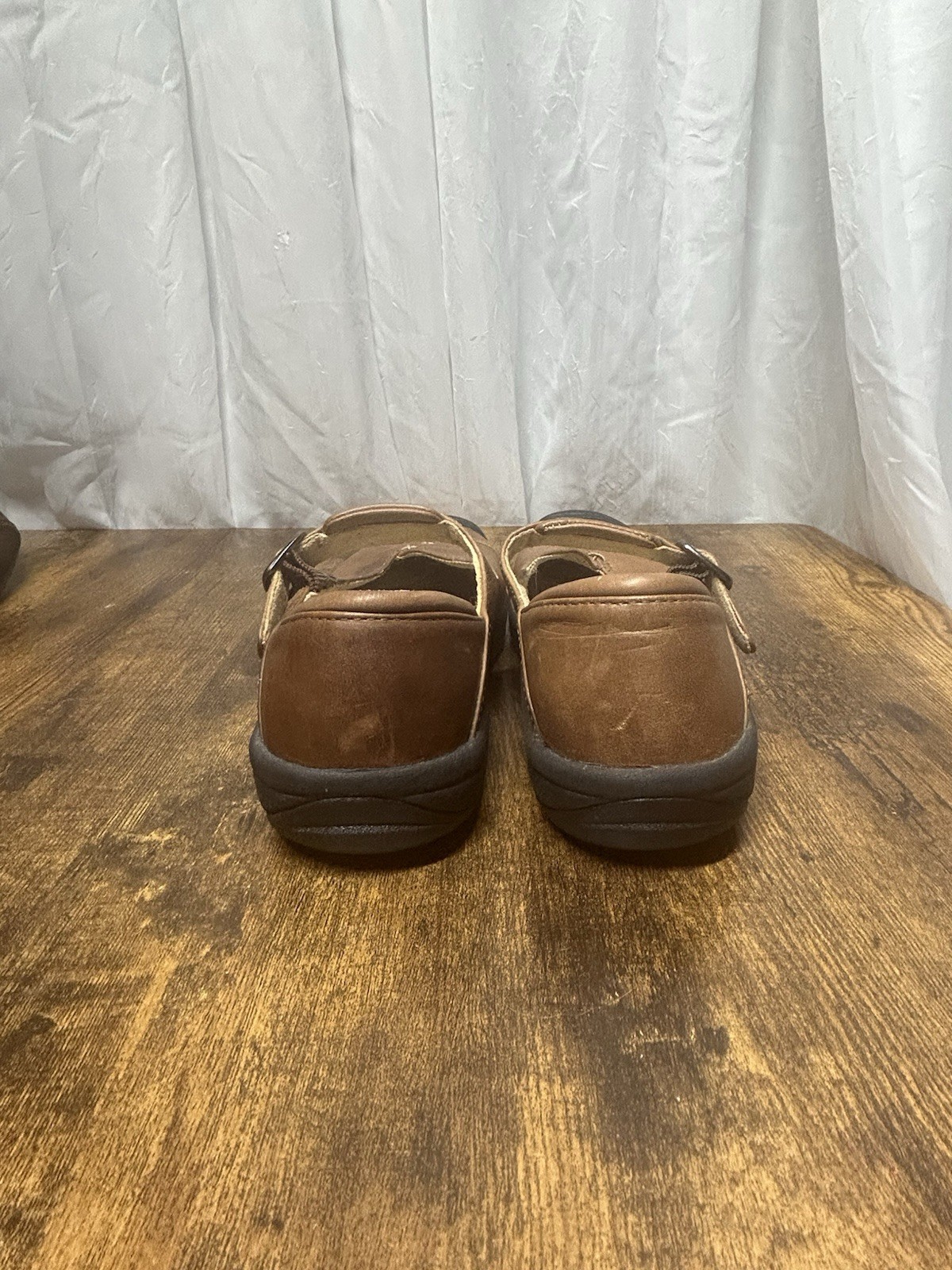 Vintage Keen Cigar Mary Janes slip on donna taglia 8 pelle marrone escursionismo comodo
