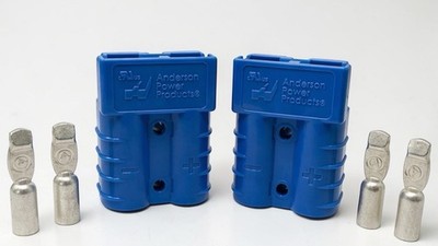 Genuine Anderson SB50 Connector 50A Blue 2 Housings 4 Contacts 6,8 or 10/12 AWG