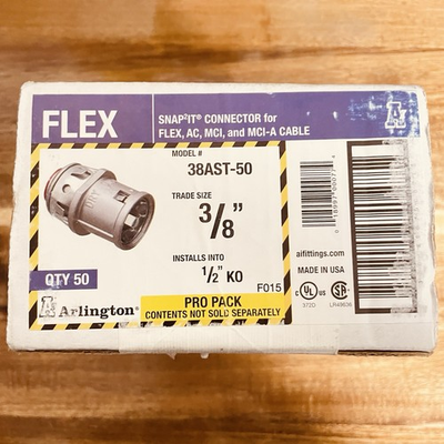 #ad ARLINGTON Snap 2 It 3 8 in. Connectors 50 Pack 38AST 50 $29.95