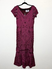 JS Collection Soutache Embroidered Tea Length Cocktail Dress Sz 6