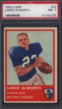 1963 Fleer #72 Lance Alworth Rookie HOF Chargers PSA 7