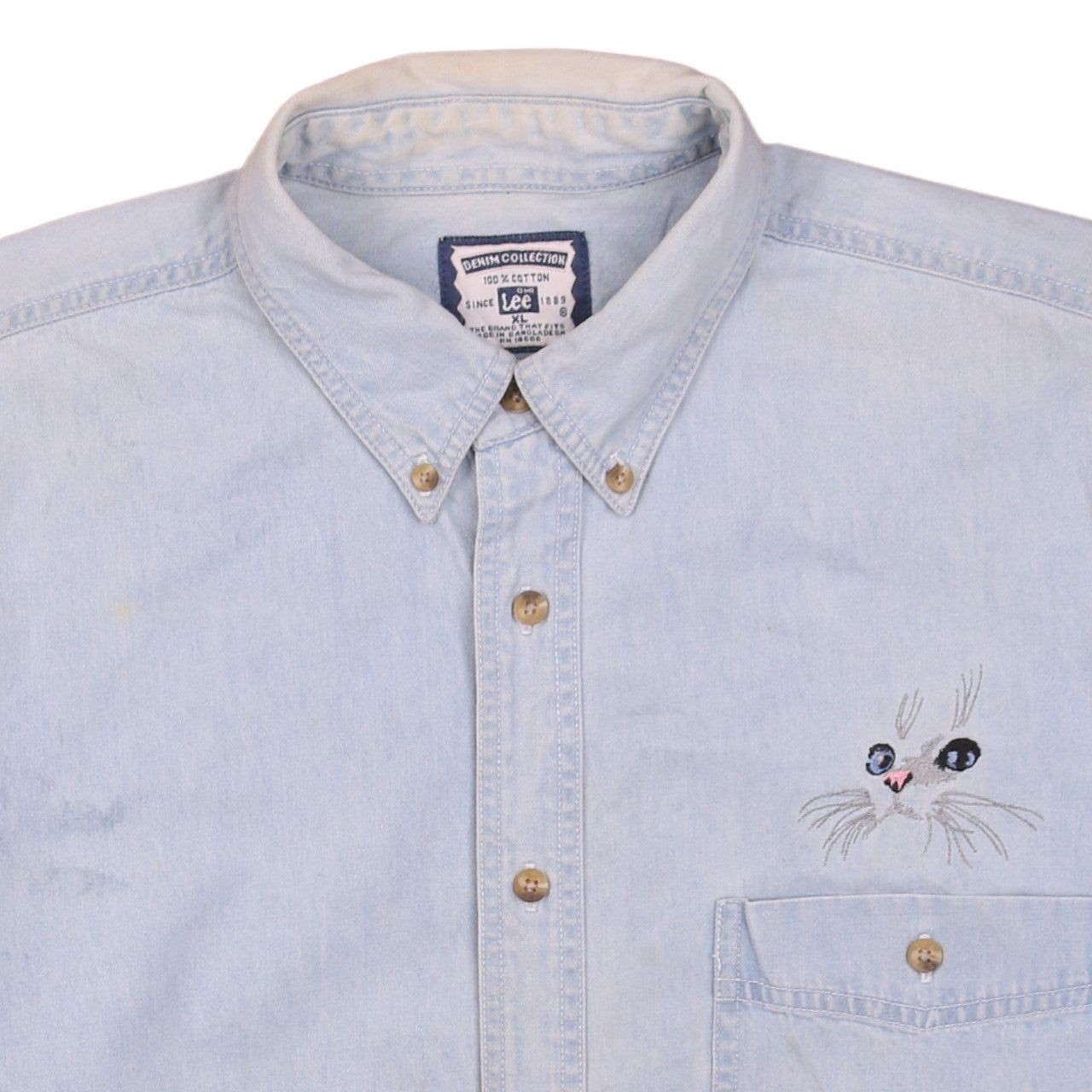 Lee Blue Button-Up Mens Xl image 3