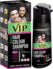 VIP 5 in 1 Hair Colour Shampoo base Hair Color 180ml, Black Hair Colour