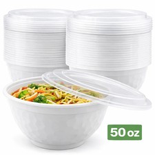 ProTakeOut, 50 oz Microwave Safe Noodle Bowls with Lids   120 Pack 40/6 