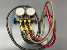 UNIWELD A80 QUICK ACTION TEST CHARGING MANIFOLD GAUGE SET W HOSES - VGC - USA