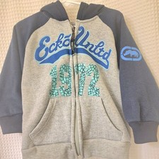 Ecko Unltd. Boys Size 4 Blue And Grey Hooded Jersey Polyster