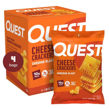 Quest Cheddar Crackers 10g Protein Made with Real Cheese Pack of 4