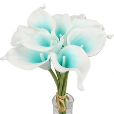 Mini Artificial Calla Lily 10 Stem Bridal Bouquets Artificial Latex Real Touc...