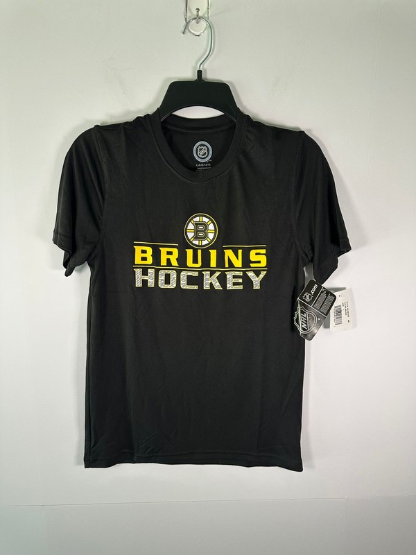 NHL T-Shirt Boys L Boston Bruins Hockey Black Short Sleeve Graphic New Tee