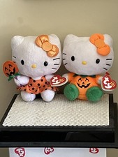 Ty Beanie Babies Halloween Hello Kitty~Set Of 2~Mint W/ Mint Tags