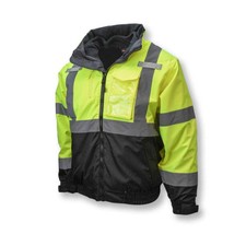 Radians Men's Three-in-One Deluxe High Visibility Bomber Jacket Hi-Vis Green - S