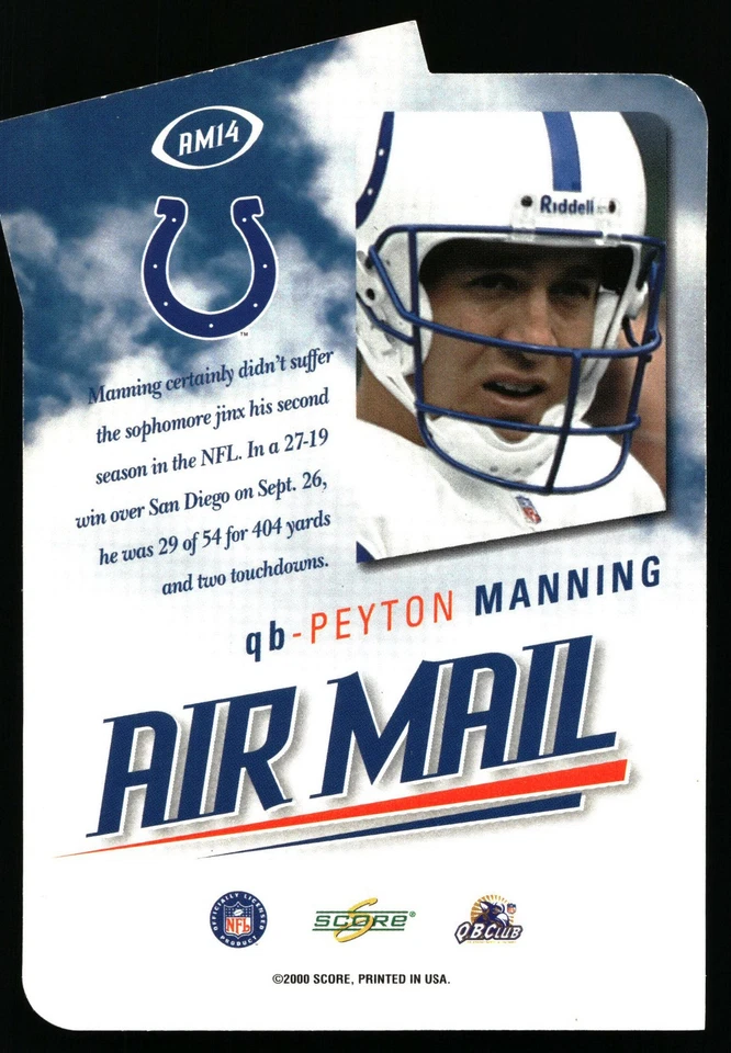 2000 Score #AM14 Peyton Manning Air Mail - Image 2 of 2