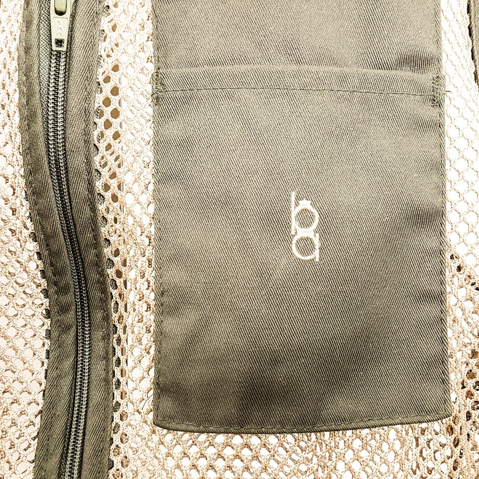 Vintage Bob Allen MED Brown Reloaders Shooting Vest Tan Mesh & Pockets Full Zip - Image 3 of 4