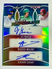2025 Leaf Vivid Baseball RINTARO SASAKI MADDOX MOLONY AJ GRACIA Triple Auto 6/10