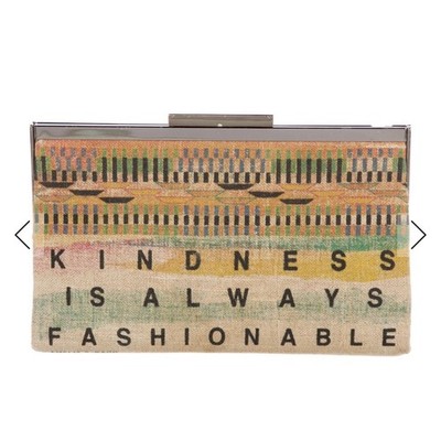 Rachel Roy Woven Linen Kindness is Always Fashionable Ghana Clutch Purse