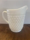 Vintage Anchor Hocking Hobnail Milk Glass Large Pitcher Holds 2 Quarts 8” H