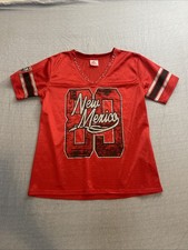 University Of New Mexico Football Style Jersey Shirt Women's Size Large Red