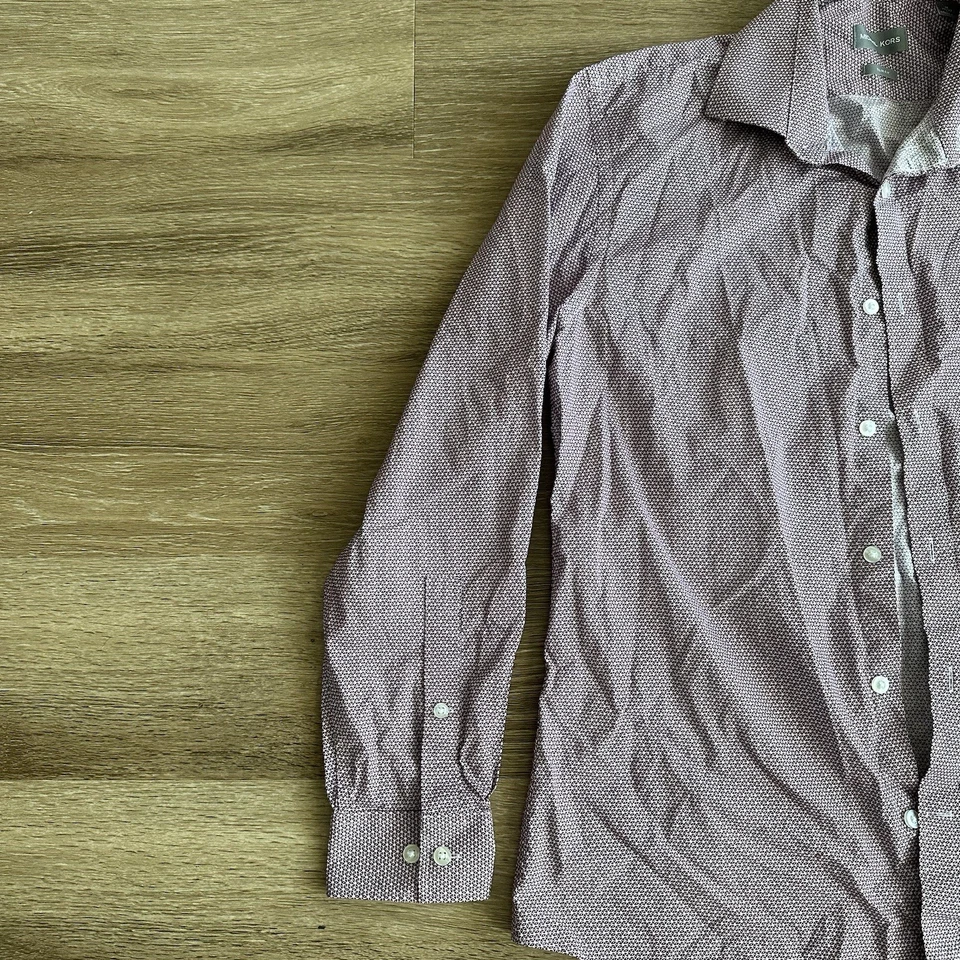 Camisa de vestir Michael Kors ajustada con botones roja para hombre grande 16 32/33 Foto 4 de 4