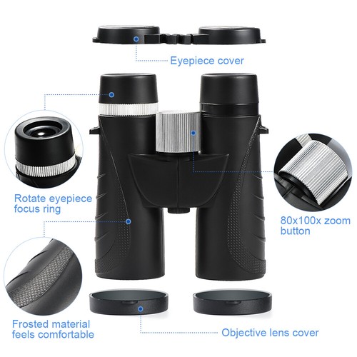 Binoculars 80x100 Zoom Outdoor Travel Compact BAK4 Telescope Hunting Day/Night - Picture 11 of 12