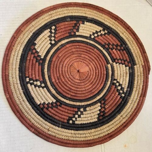 2 Afrikanische Gewebte Spule Flach Korb Kochplatte Pad Tisch/Wand Dekor Kunst - Bild 3 von 13