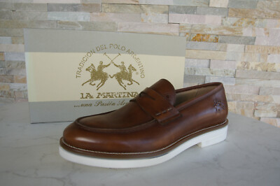 La Martina Size 42 Slip-On Loafers Shoes LFM201152 Brown New  display picture 1