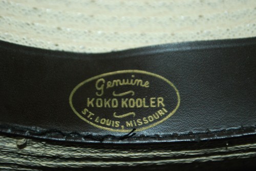 Vintage Men'shigh sierra Genuine Koko Kooler Feather Tan Straw Hat 7 1/2 - Picture 5 of 7