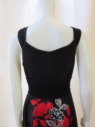 Sangria Black Floral Above Knee Dress Size 6 - Picture 8 of 12