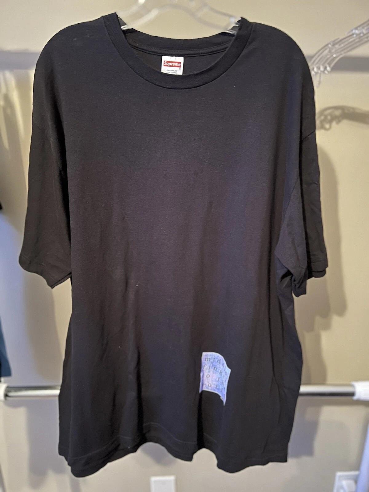 T shirt noir homme SUPREME « Middle Finger to the World » taille XL fabriqué aux États Unis