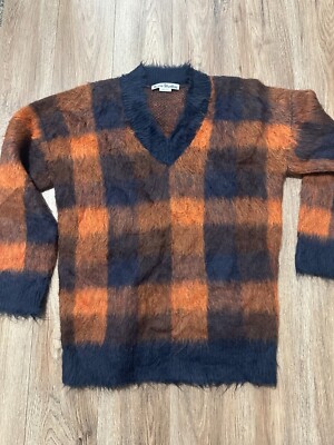 Acne Studios Oversized Plaid Mohair Sweater Size XXS (Fits M) $704 MSRP